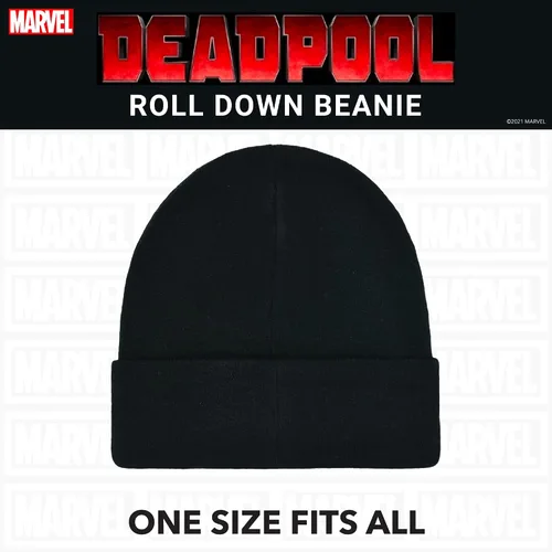 Vista 5 de Concept One Marvel Deadpool - Gorro con puños enrollables, rojonegro, talla única, RojoNegro