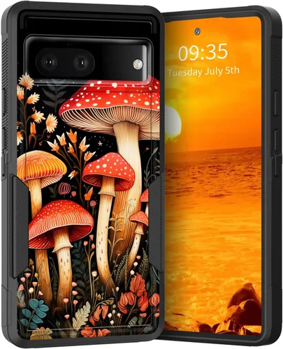 Vista 172 de Funda para Pixel 6A, Híbrida de Doble Capa de Servicio Pesado Resistente a Prueba de Golpes PC Duro + Funda Protectora de Silicona Suave para Google