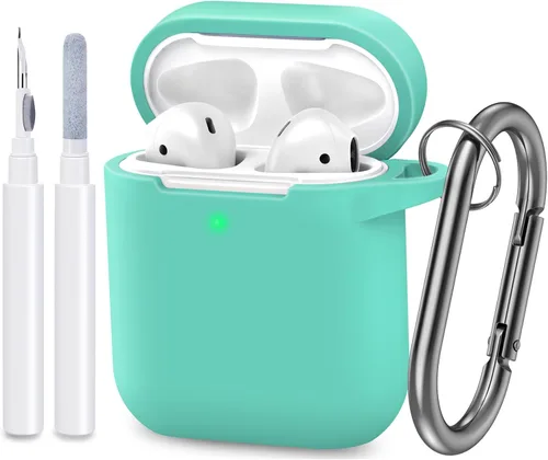 Vista 36 de Funda compatible con AirPods, cubierta protectora de silicona completa a prueba de polvo diseñada para Apple AirPods de 1.ª y 2.ª