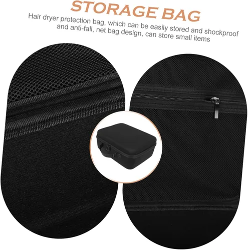 Vista 3 de SOLUSTRE Bolsa para secador de pelo, estuche de viaje para secador de pelo, bolsa organizadora con asa, almacenamiento portátil para viajes