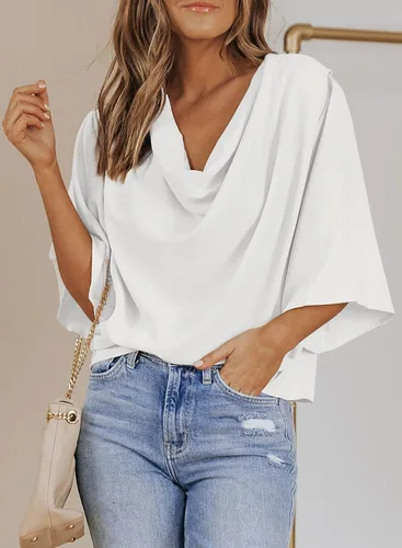 Vista 2 de Dokotoo - Blusas y tops de gasa de manga corta para mujer