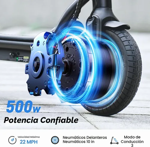 Vista 3 de Electric Scooter, 28/22 Miles Range, 28/23 MPH Speed, 10" Tire, 1000/500W Powerful Motor, Disc Brake & Smart APP, with Lights, Portable Foldable