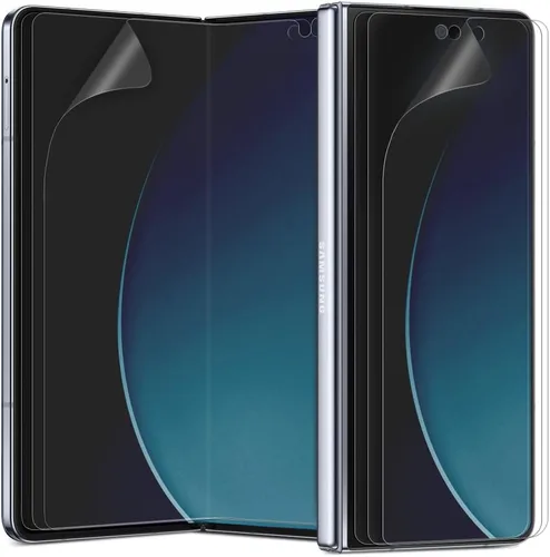 Vista 10 de [Paquete de 3+3] para Samsung Galaxy Z Fold 3 5G, protector de pantalla mate antirreflejos EPU+TPU, interior + 3 unidades frontales, antihuellas