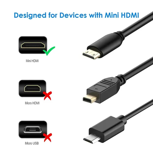 Vista 7 de Rankie Cable mini HDMI a HDMI, alta velocidad compatible con Ethernet 3D y retorno de audio (6 pies)