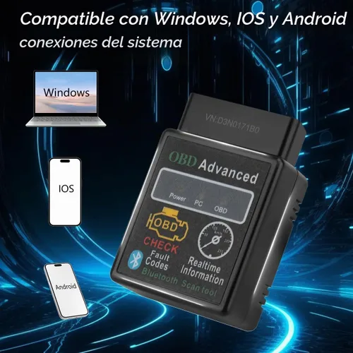 Vista 3 de OBD2 Herramienta de escaneo de diagnóstico de automóvil - Lector de fallas del motor, datos en vivo, soporte para iOS y Android, automoción, voltaje