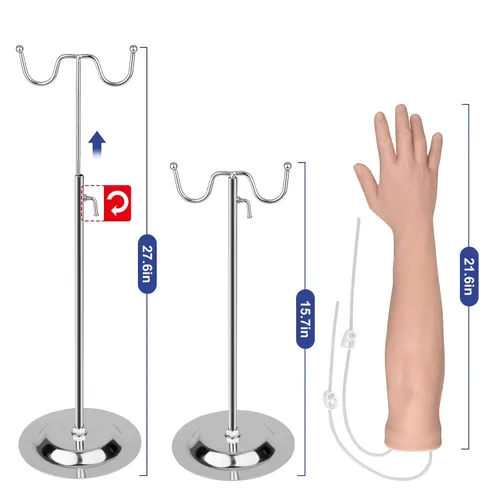 Vista 5 de Medarchitect IV Kit de práctica de brazo de inyección y flebotomía con infusión intravenosa, extracción de sangre, técnicas de venopuntura