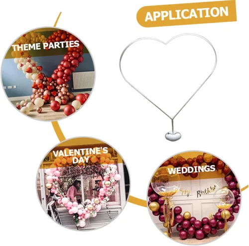Vista 5 de LABRIMP Kit de soporte para globos, soportes de arco de corazón para decoración de bodas, kit de columna de globos pastel para fiesta