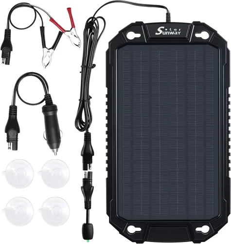 Vista 11 de Sunway Solar Cargador de Batería de Goteo y Mantenedor para Automóvil Panel Solar de 12V Cargador de Batería con Enchufe para Encendedor