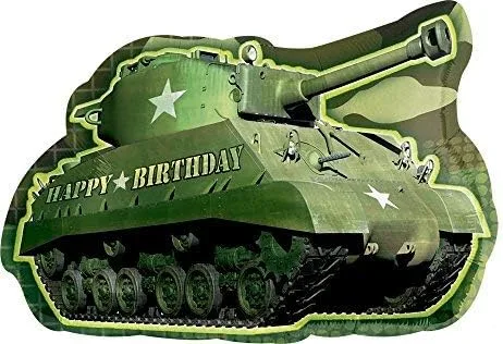 Vista 2 de Suministros de fiesta de camuflaje de tanque del ejército, decoraciones de ramo de globos