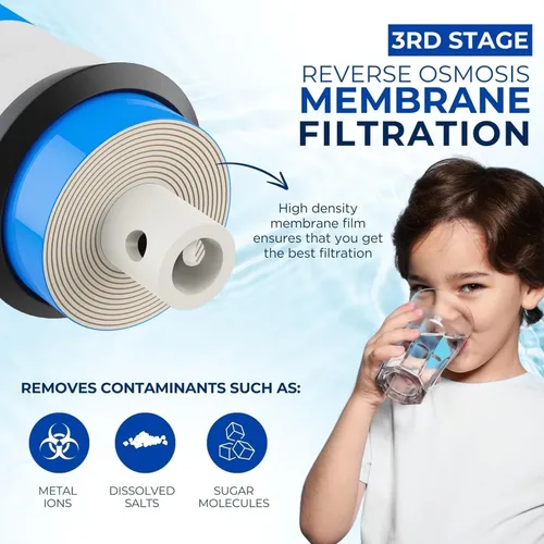 Vista 3 de IPW Industries - Kit de filtro de repuesto de ósmosis inversa universal de 3 etapas para debajo del fregadero, reemplazo cada 6-12 meses para agua