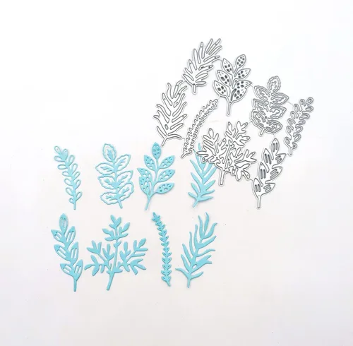 Vista 3 de 16 troqueles de corte de hojas, diseño de flores de verano, hojas de otoño, plantillas de metal en relieve para tarjetas, álbumes de recortes