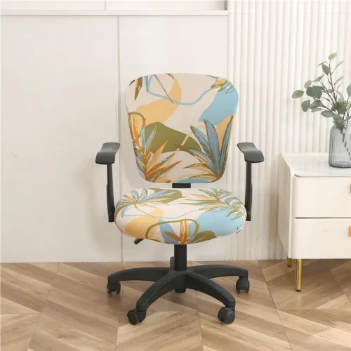 Vista 2 de Jinzio Funda para silla de oficina de computadora, tela protectora dividida y elástica, de poliéster, universal, para escritorio, para silla