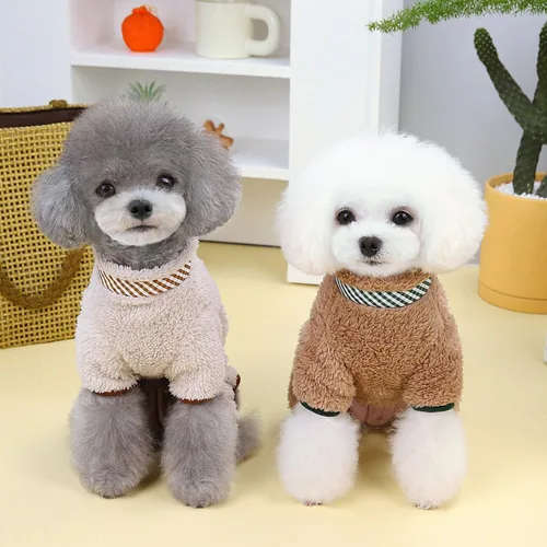 Vista 3 de Abrigo de invierno para perro, pijamas de Navidad para cachorros, suéteres para perros, overoles para cachorros, ropa para perros pequeños, trajes