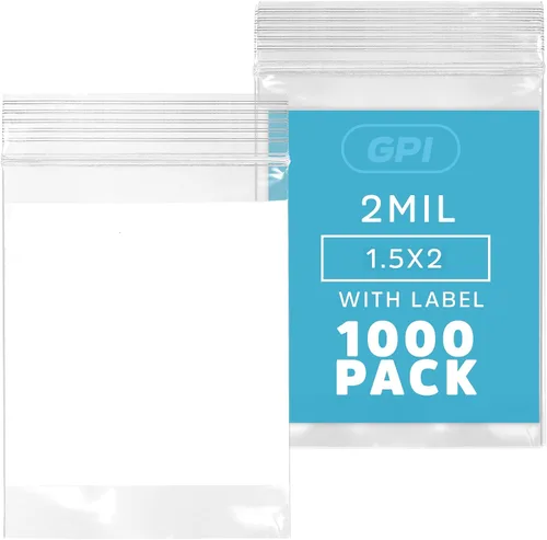 Vista 10 de GPI Paquete de 100 bolsas de plástico transparente de 1.5 x 2 pulgadas con cierre de cremallera, bolsas de polietileno resistentes y duraderas de 2