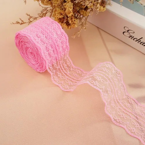 Vista 32 de Rollo de cinta de encaje de 120 yardas para costura, baby shower, cumpleaños, despedida de soltera, decoración de boda, embalaje de regalo, ramo