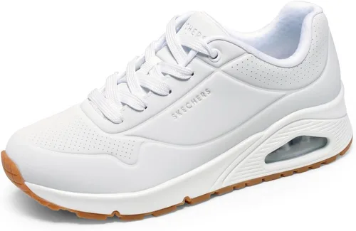 Vista 40 de Skechers Tenis UNO Stand on Air para mujer Tenis casuales, plantilla de espuma viscoelástica refrigerada por aire, amortiguación visible de Rojo