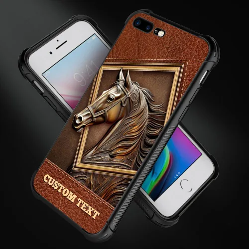 Vista 6 de ZHEGAILIAN Funda compatible con iPhone 8 Plus, funda con texto personalizado de caballo para iPhone 7 Plus, diseño personalizado de tu texto, funda