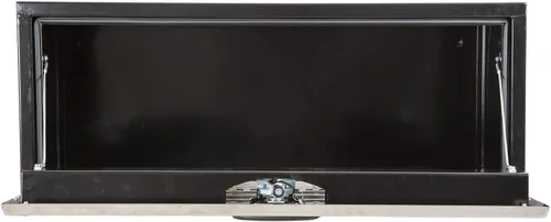 Vista 3 de Buyers Products 1703700 - Caja de almacenamiento para debajo del camión de acero negro con puerta de acero inoxidable pulido plateado, 14 x 16 x 24