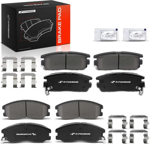 Vista 11 de A-Premium Juego de pastillas de freno de cerámica delanteras y traseras compatibles con los modelos Chevy, Pontiac, Saturn y Suzuki, Captiva