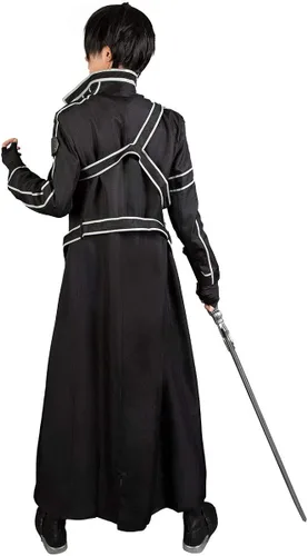 Vista 5 de Cosfun Disfraz completo de Kirigaya Kazuto para hombre color negro mp003071