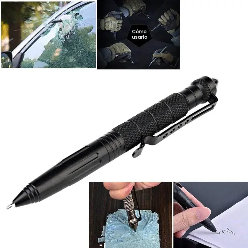 Vista 4 de KEPEAK Bolígrafo táctico militar, bolígrafo profesional de autodefensa, bolígrafo rompedor de vidrio de emergencia, acero de tungsteno, herramienta
