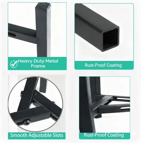 Vista 4 de Soporte ajustable para plantas para interiores y exteriores, soporte moderno de metal resistente para macetas de 8 a 12 pulgadas, soporte estable