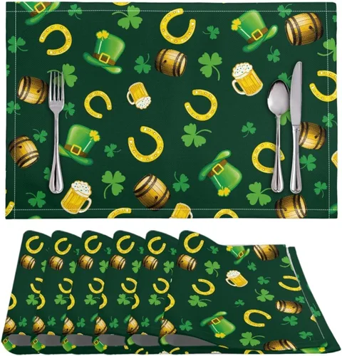 Vista 36 de BIGCARJOB Mantel individual de diseño personalizado, 4 piezas, tapete de mesa resistente al corazón, 12 x 18 pulgadas 1-diseño personalizado