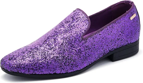 Vista 25 de UUBARIS Mocasines de vestir para hombre de esmoquin, zapatos sin cordones