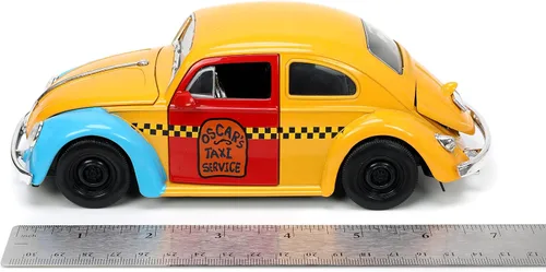 Vista 8 de Jada Sesame Street 1:24 1959 Volkswagen Beetle - Coche fundido a presión y figura de Oscar The Grouch de 2.75 pulgadas, juguetes para niños y adultos