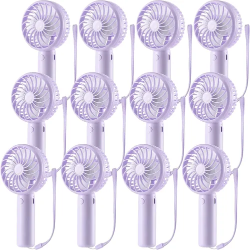 Vista 12 de Tujoe Mini ventilador de mano potente de 3 velocidades, ventilador personal pequeño portátil recargable con base USB para mujeres, maquillaje