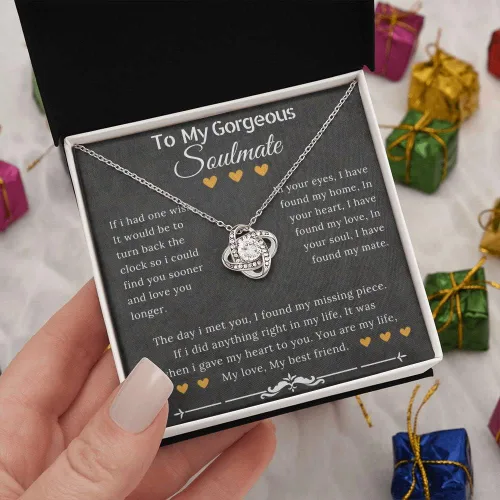 Vista 8 de ZILORRA Christmas gifts for Soulmate, Soulmate Necklace for Women, Wife Necklace from Husband, Girlfriend Necklace from Boyfriend, Message Card