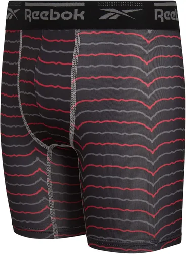 Vista 5 de Reebok Ropa interior para niños Calzoncillos tipo bóxer de rendimiento de pierna larga (paquete de 3)