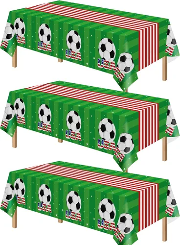 Vista 21 de Kelool Decoraciones del 250 aniversario de Estados Unidos, paquete de 3 manteles patrióticos de 54 x 108 pulgadas, mantel rectangular desechable