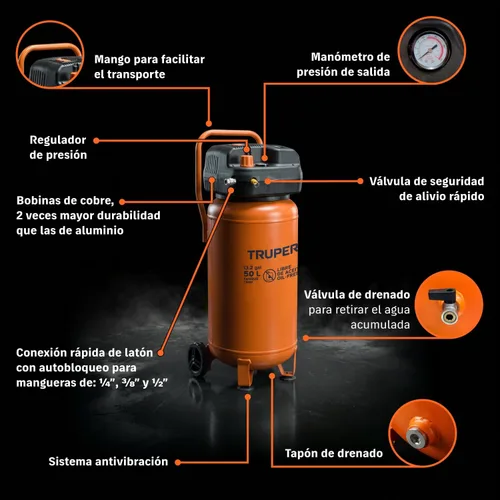 Vista 8 de Aceite de compresor de aire libre, 50 L
