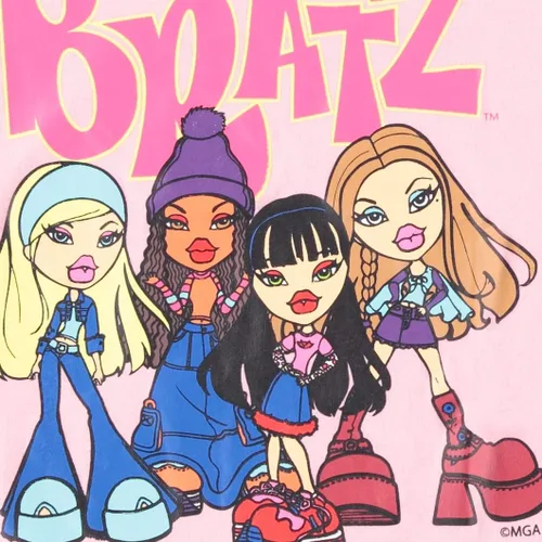 Vista 5 de Bratz Camiseta original para mujer Yasmin Cloe Jade y Sasha Vintage Throwback Graphic de los años 90