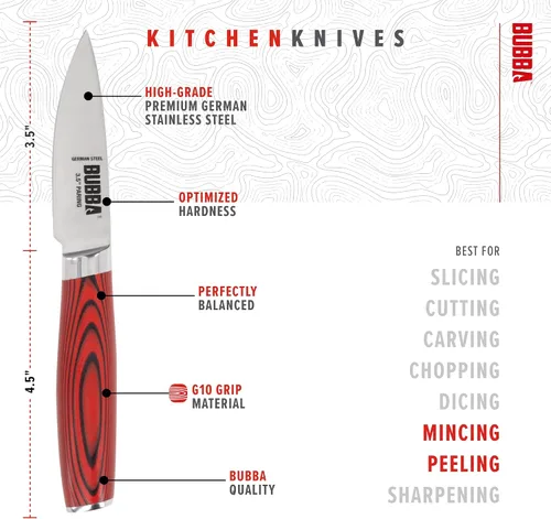 Vista 3 de BUBBA Cuchillo de pelar Kitchen Series de 3.5 pulgadas perfecto para recortar, rebanar y pelar productos pequeños.