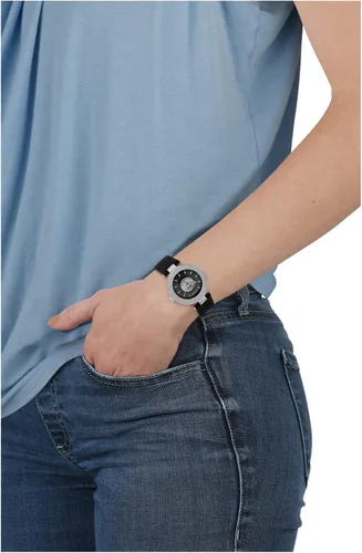 Vista 4 de Versus Versace Brick Lane Lion Collection Reloj de moda para mujer con correa ajustable de cuero genuino y esfera de rayos solares