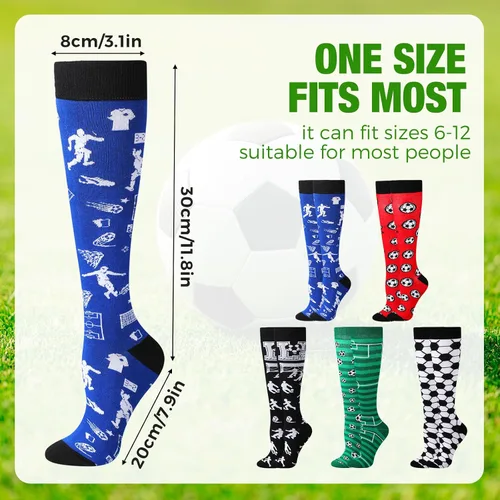 Vista 2 de Shinymoon 5 pares de calcetines novedosos de voleibol, fútbol, sóftbol para mujeres y hombres, divertidos calcetines deportivos de serie alta
