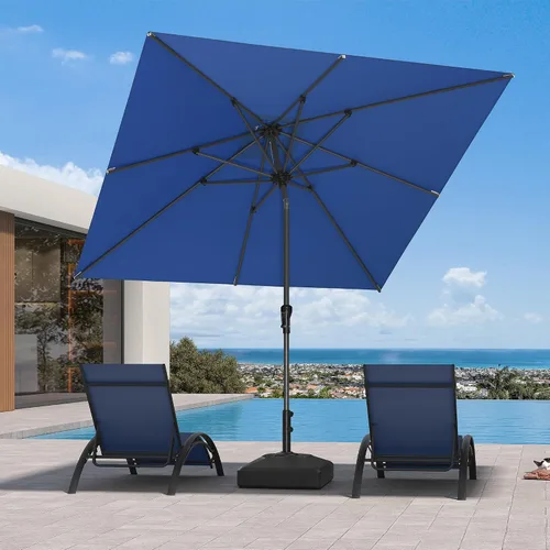 Vista 68 de PURPLE LEAF - Sombrilla de patio rectangular de 6' x 4', sombrilla de mesa para exteriores con marco de aluminio, sombrilla de mercado, sombrilla