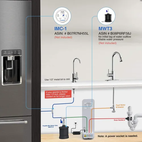 Vista 6 de Sistema de ósmosis inversa Frizzlife - Sistema de filtración de agua potable sin tanque de 400 GPD, filtro de ósmosis inversa de giro rápido bajo
