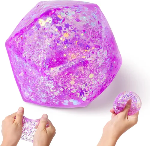 Vista 10 de Cubo de estrés Squishy Bolas de estrés para adultos y niños, bola antiestrés de azúcar blanda de hielo, juguetes sensoriales antiestrés de elevación