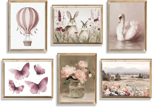 Vista 15 de Frimeeme Lienzo decorativo para pared, lienzo de lectura retro enmarcado, arte para pared, póster bohemio con flores silvestres para el aula, juego