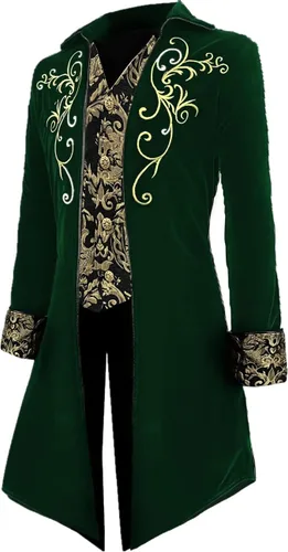 Vista 4 de Apocrypha Chaqueta medieval steampunk para hombre, chaqueta de príncipe victoriano
