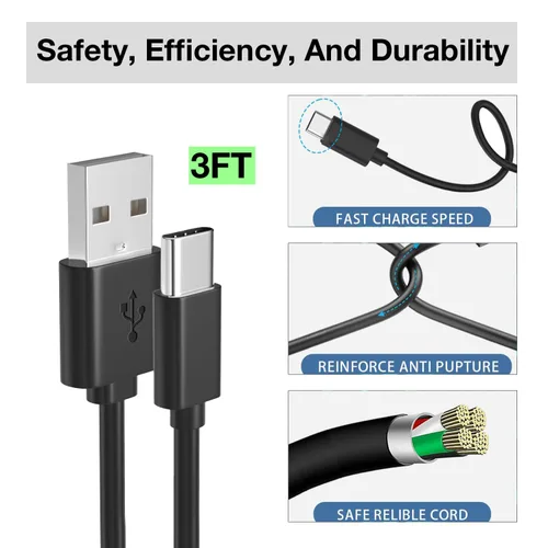 Vista 4 de Cable de carga USB A a USB C de 3 pies para iPhone serie 17/16/15/14, cable Apple Carplay para iPad Pro/Air 10ª/5ª generación/Max Plus