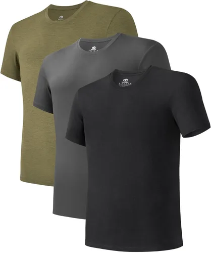 Vista 21 de DAVID ARCHY Paquete de 3/5 camisetas de cuello redondo transpirables