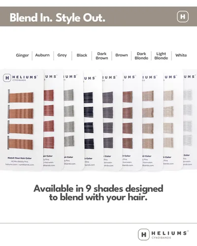 Vista 6 de Minihorquillas Heliums - Rubio Ceniza - Paquete de 40, horquillas pequeñas de 1.5 pulgadas para cabello fino y niños