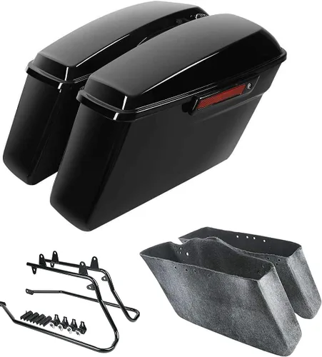 Vista 31 de Kit de soporte de conversión para alforjas extendidas de 4" TCMT, compatible con Harley Heritage Softail Fatboy FLSTF Breakout 1984-2017, negro