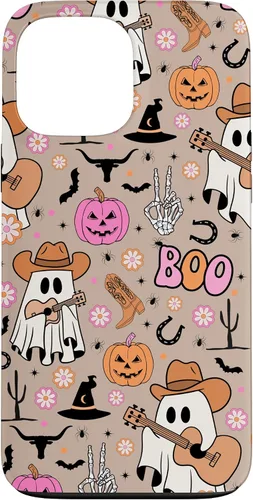 Vista 22 de Funda retro occidental para iPhone 11 Pro Max Fantasma Fantasma Vaquero de Halloween