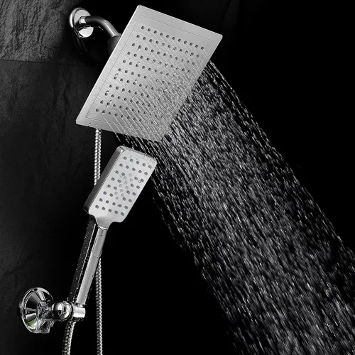 Vista 5 de Dream Spa Cabezal de ducha cuadrado de 9 pulgadas / combo de mano para hotel Spa. Práctico control de flujo de botón para una fácil operación