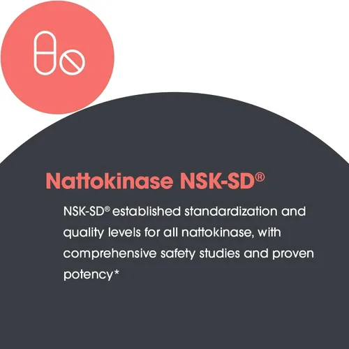Vista 6 de Allergy Research Group - Suplemento Nattoquinasa NSK-SD 2000 FU, 100mg - Salud Cardiovascular/Circulatoria - 60 cápsulas blandas Nattokinase